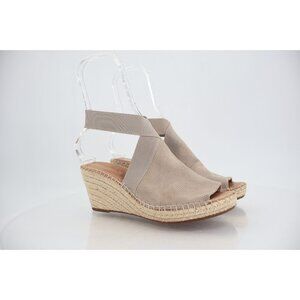 Gentle Souls Women's Colleen Sandals 10 Espadrille Wedge Cross Strap Tan Suede